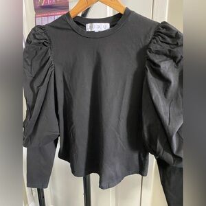 Chic Black Puff Sleeve Top by BURU
